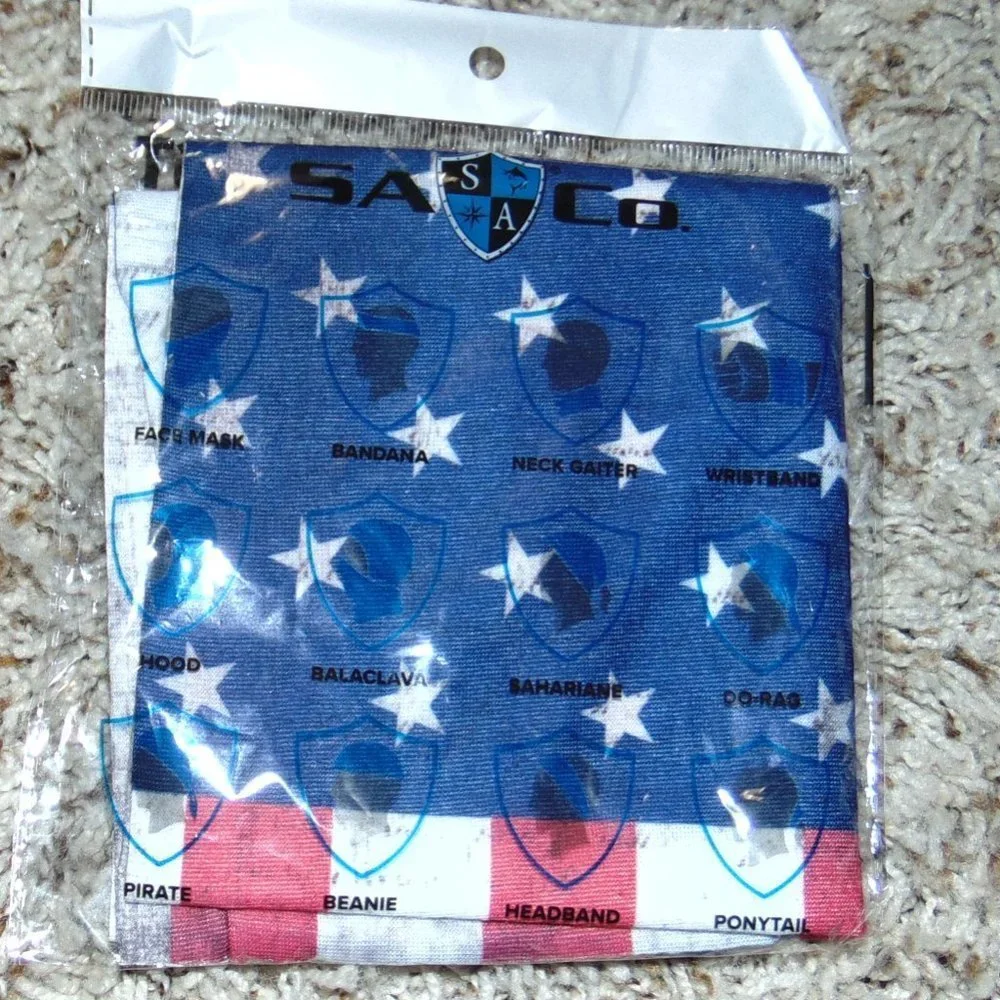 Mens Neck Gaiter American Flag SA Mask Headband Face Shield Wrap Adult